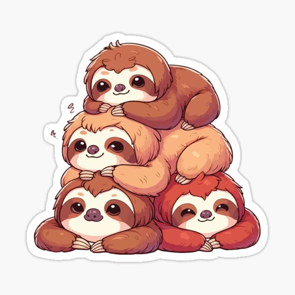 Item preview, Kawaii sloth stack designed and sold by AnnaArtbyAMNA.