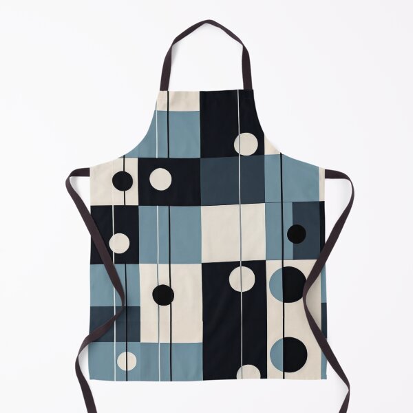 Item preview, Bauhaus Rhythm – Blue & Black Grid with Modernist Circles designed and sold by Zenvo.