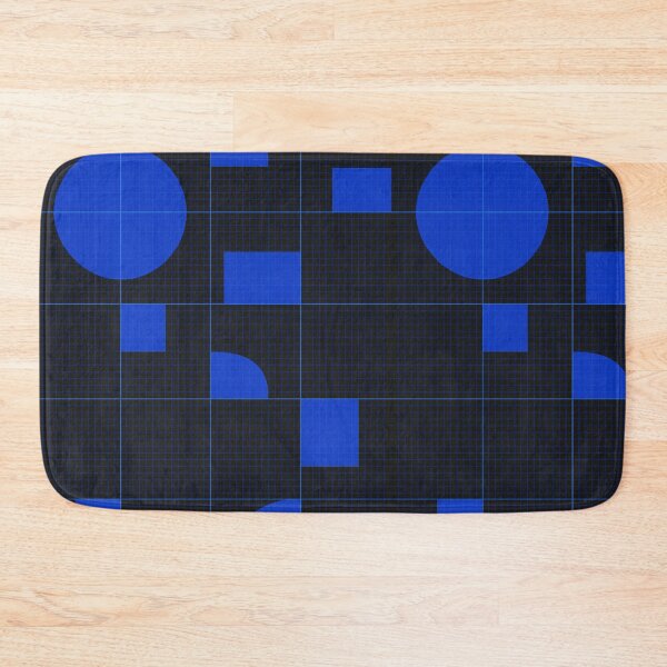 Item preview, Digital Blueprint Geometry – Neon Blue Shapes on Grid Background designed and sold by Zenvo.