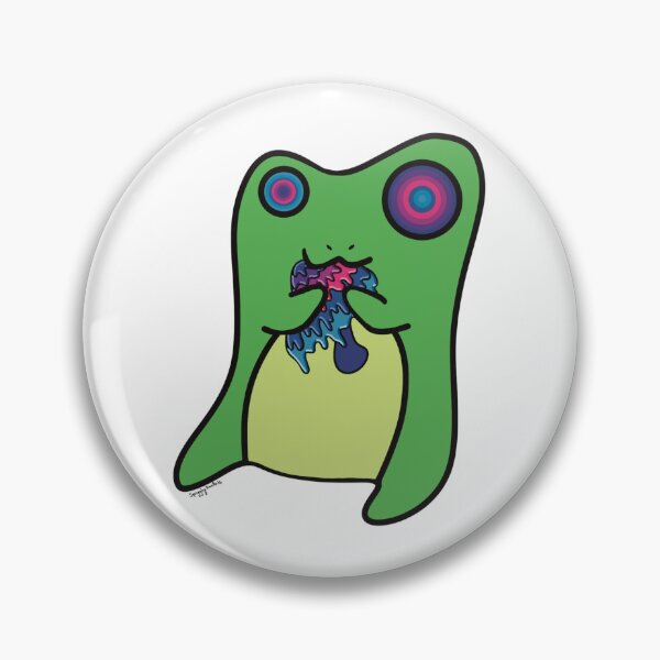 Item preview, Afternoon Snack Psychedelic Mushroom Frog designed and sold by SquigglyDooArts.