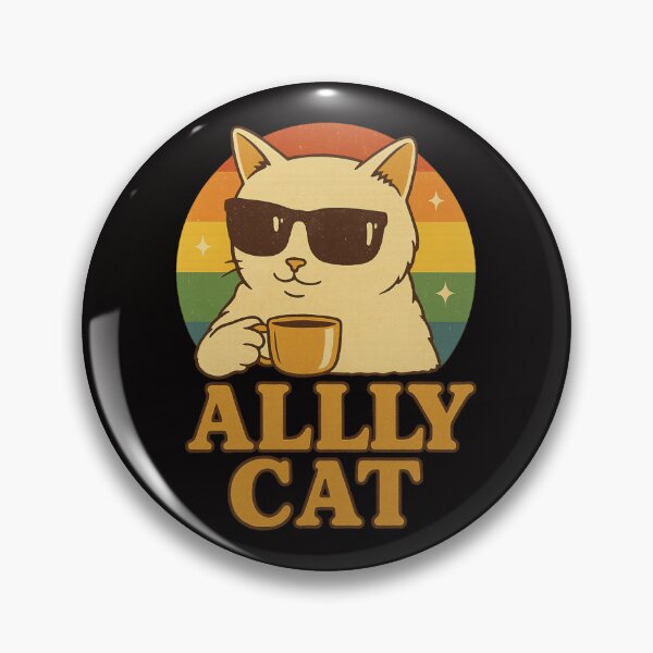 Item preview, Ally Cat Retro Pride Cat Coffee Lover designed and sold by T2N1.