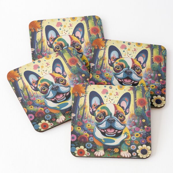 Item preview, A dog of the Bulldog breed among exotic flowers. designed and sold by Natalia-Vlad.