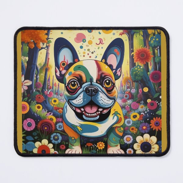 Item preview, A dog of the Bulldog breed among exotic flowers. designed and sold by Natalia-Vlad.