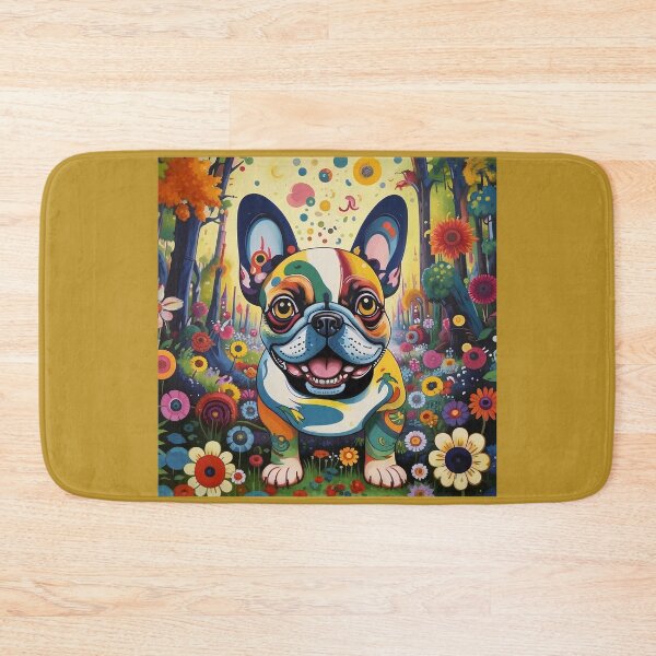 Item preview, A dog of the Bulldog breed among exotic flowers. designed and sold by Natalia-Vlad.