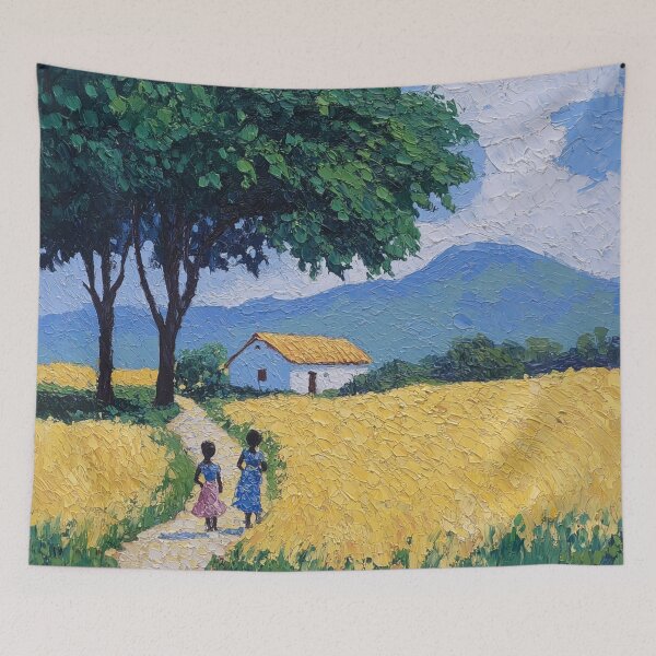 Item preview, Nigeria landscape | Post-impressionist painting style designed and sold by ComicsFactory.