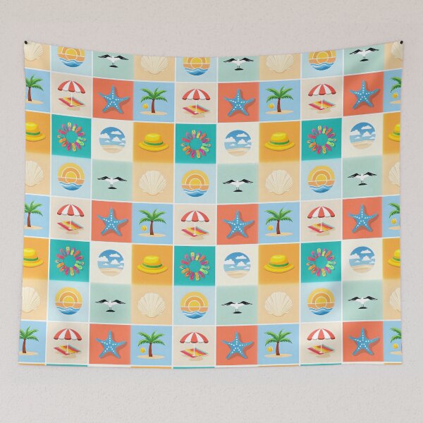 Item preview, 3x3 Beach Pattern Design designed and sold by PrintandJoy.