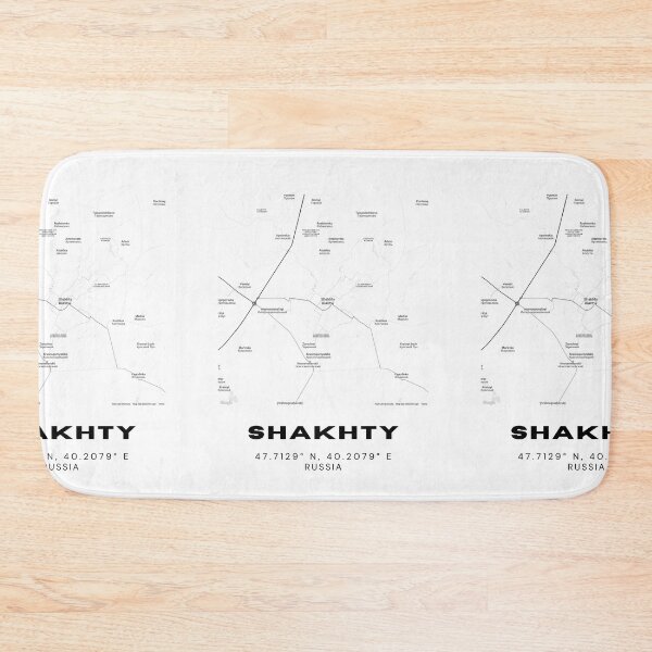 Item preview, Shakhty City Map – Black & White Russia Design designed and sold by RM-Journey.