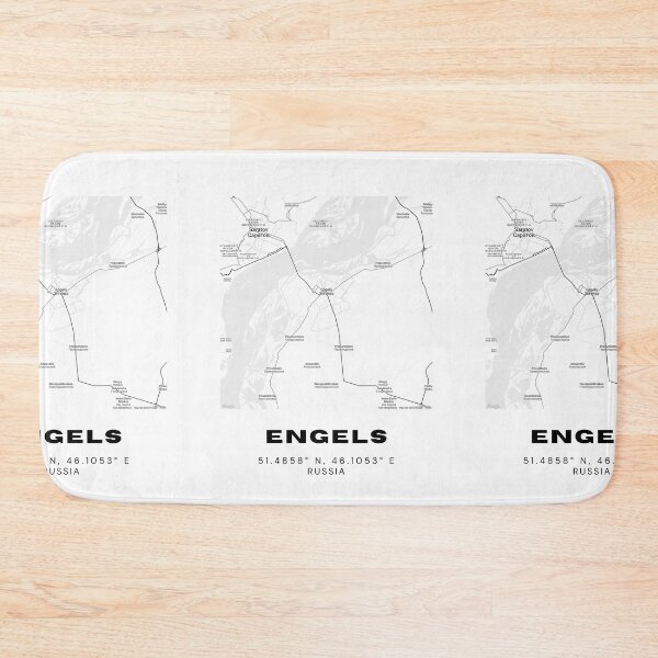 Item preview, Engels Map Poster – Minimalist Russia City Wall Art designed and sold by RM-Journey.