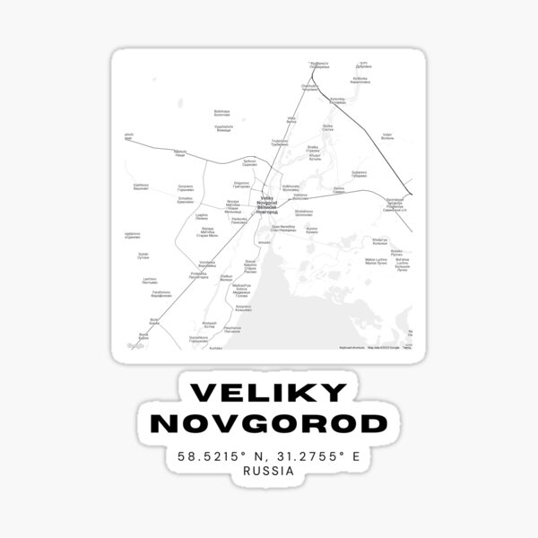 Item preview, Veliky Novgorod Russia Map – Minimalist Historical City Print designed and sold by RM-Journey.
