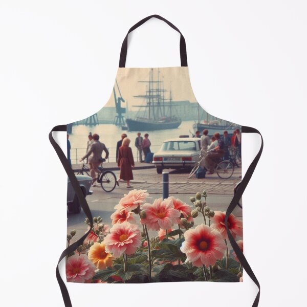 Item preview, 1980s Bremerhaven – AI Black and White Artwork with Floral Focus for Clothing and Accessories for Plant Lovers designed and sold by knalpot-design.