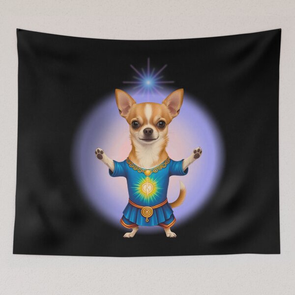 Item preview, Reiki Master Chihuahua with Vibrant Aura – Energy Healer Dog Design designed and sold by Fredster1966.