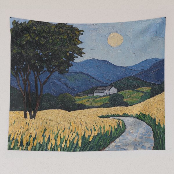 Item preview, North Korea landscape | Post-impressionist painting style designed and sold by ComicsFactory.