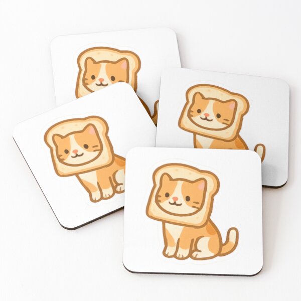 Item preview, Funny Cat in Toast Sticker – Derpy Kawaii Meme Cat for Laptops, Water Bottles & More designed and sold by PhoebeScribbles.