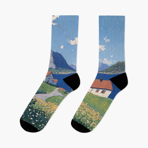 Item preview, Norway landscape | Post-impressionist painting style designed and sold by ComicsFactory.