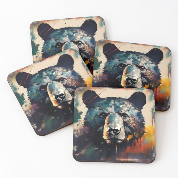 Item preview, Transcendent Black Bear Portrait, Distressed Layers & Timeless Mystery - dePace' designed and sold by mrpropcake.