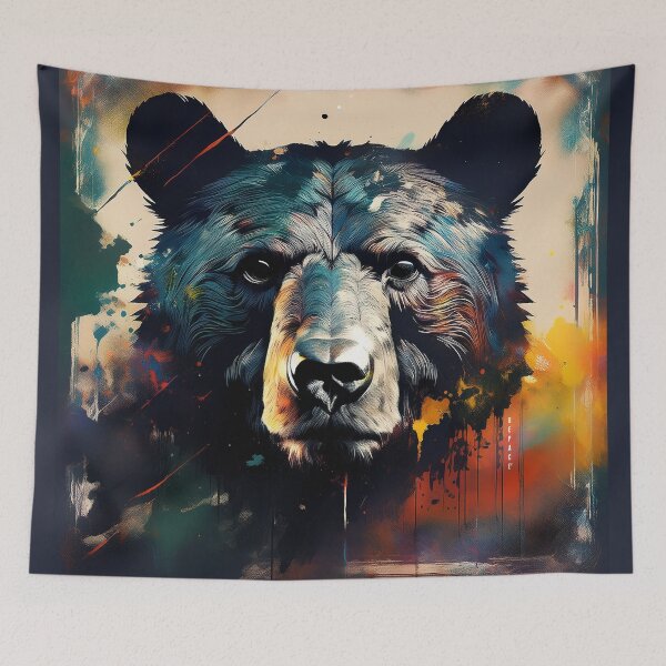 Item preview, Transcendent Black Bear Portrait, Distressed Layers & Timeless Mystery - dePace' designed and sold by mrpropcake.