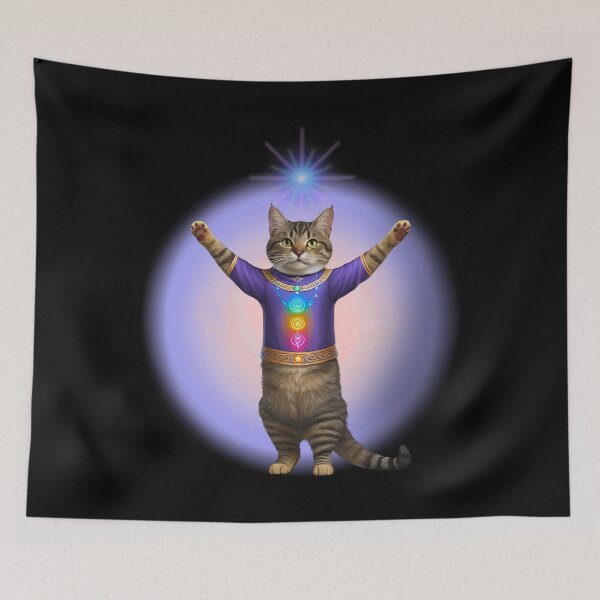 Item preview, Reiki Master Tabby Cat with Glowing Aura – Spiritual Healer Feline Design designed and sold by Fredster1966.