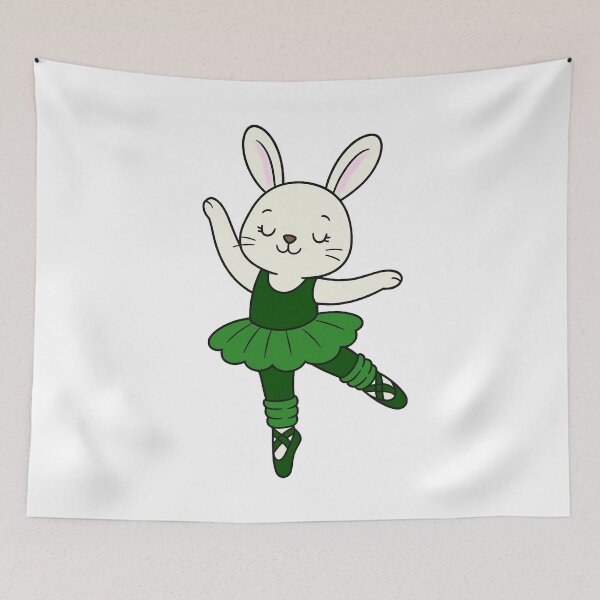 Item preview, Ballet Bunny - White - Dark Green designed and sold by AngelMiette.