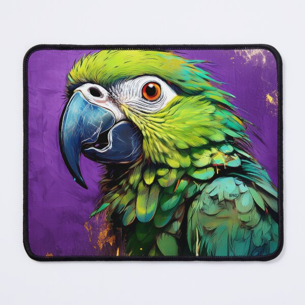 Item preview, Abstract Green Amazon Parrot on Weathered Purple Canvas - dePace' designed and sold by mrpropcake.