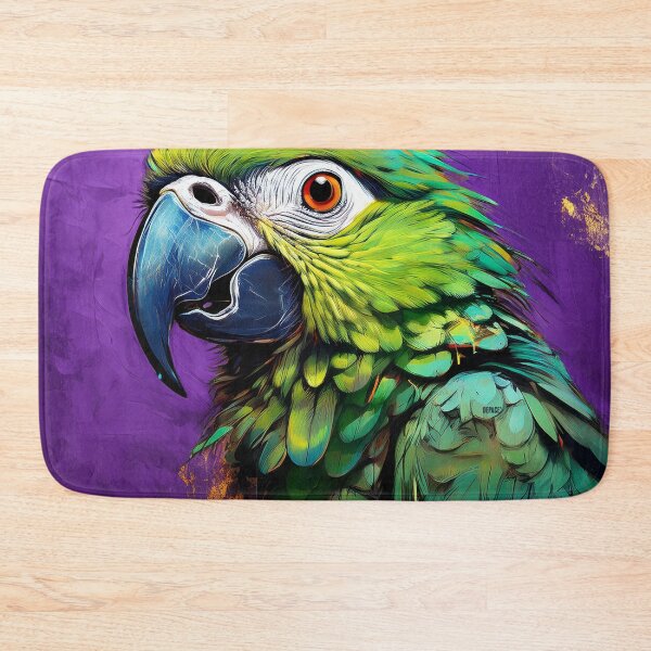 Item preview, Abstract Green Amazon Parrot on Weathered Purple Canvas - dePace' designed and sold by mrpropcake.