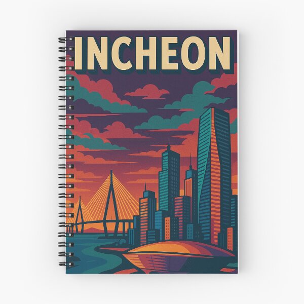 Item preview, Incheon Travel Poster in Retro Pop Art Style | Vibrant South Korea Cityscape | Colorful Digital Illustration | Bold Urban Landmark Design | Vintage-Inspired Korean Travel Art designed and sold by PaintedPixels01.