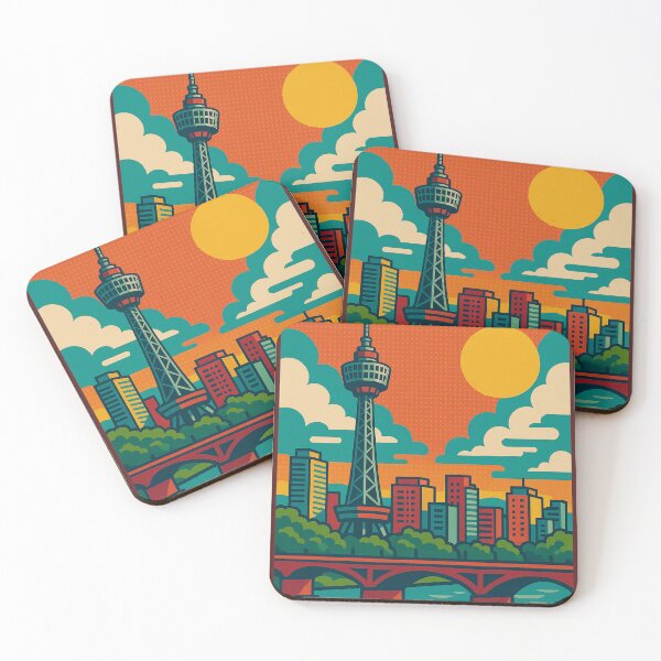 Item preview, Daegu South Korea Travel Poster | Retro Pop Art Cityscape | Vibrant Korean City Illustration | Bold Urban Landmark Design | Colorful Digital Travel Wall Art designed and sold by PaintedPixels01.