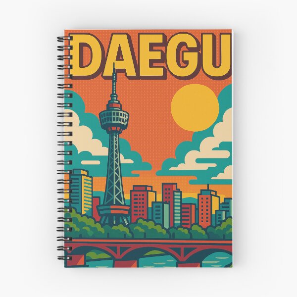 Item preview, Daegu South Korea Travel Poster | Retro Pop Art Cityscape | Vibrant Korean City Illustration | Bold Urban Landmark Design | Colorful Digital Travel Wall Art designed and sold by PaintedPixels01.