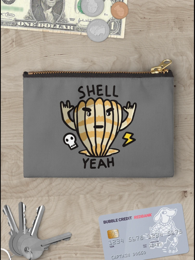 Thumbnail 3 of 4, Zipper Pouch, Shell Yeah designed and sold by FrogArtShop.