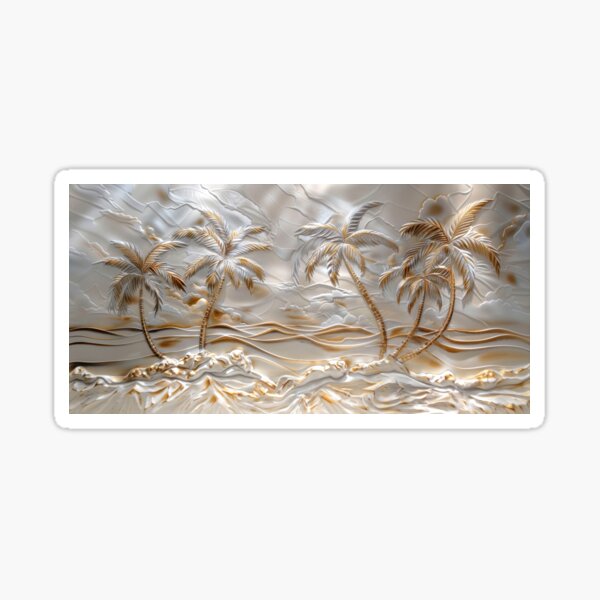 Item preview, Golden Palm Trees on Marble – Elegant Tropical Beach Scene Art designed and sold by MargaretWiktor.