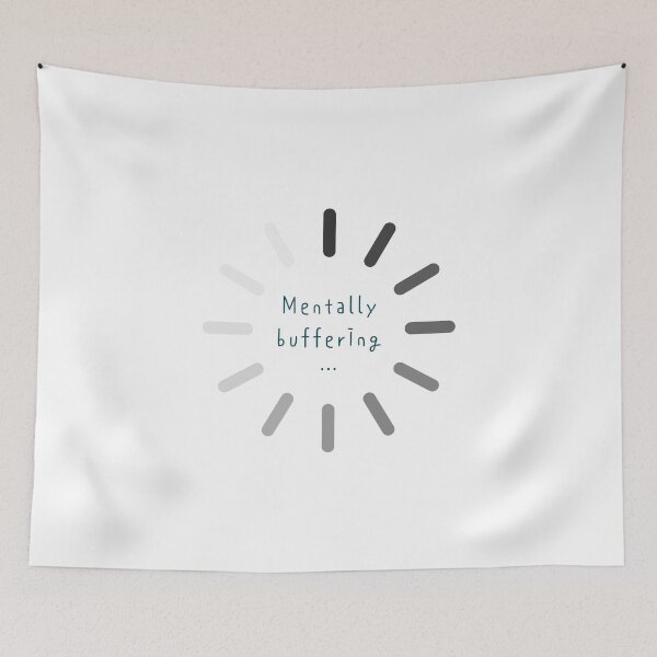 Item preview, Mentally Buffering – Minimal Loading Circle Mental Health Design designed and sold by mintmono-studio.