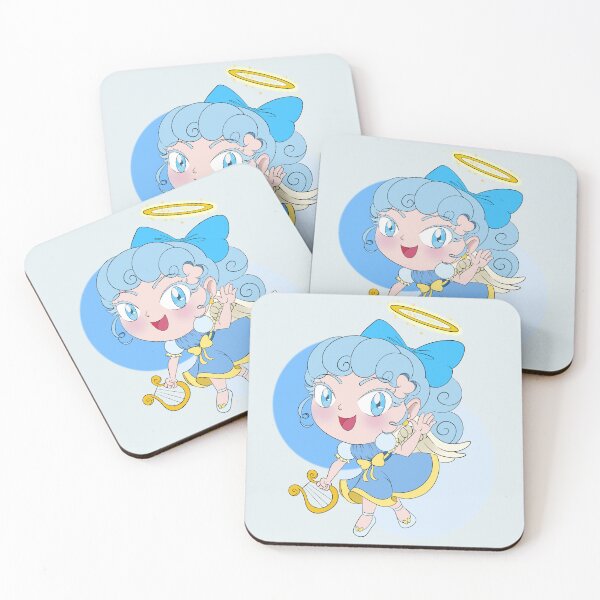 Item preview, Cute Chibi Angel Cartoon with Blue Background  designed and sold by KiyaSketches.