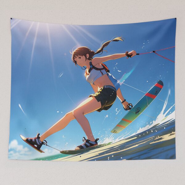 Item preview, Woman performing freestyle kiteboarding designed and sold by MerlinWear.
