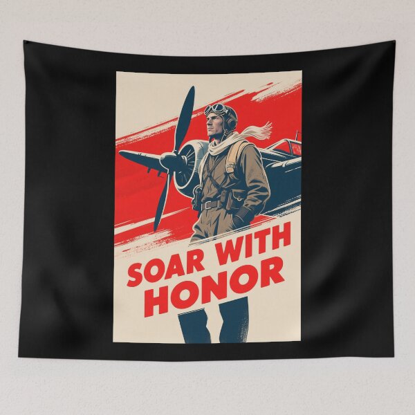 Item preview, Soar With Honor – Retro Fighter Pilot Hope Poster designed and sold by HoopeStylee.