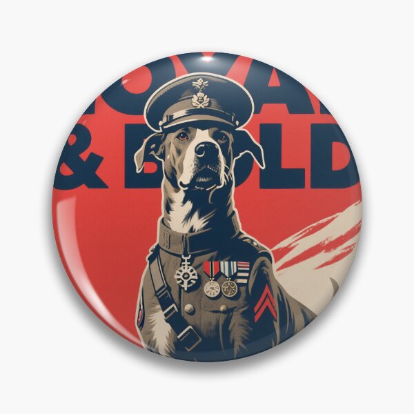 Item preview, Loyal & Bold – Retro Dog Soldier Propaganda Poster designed and sold by HoopeStylee.