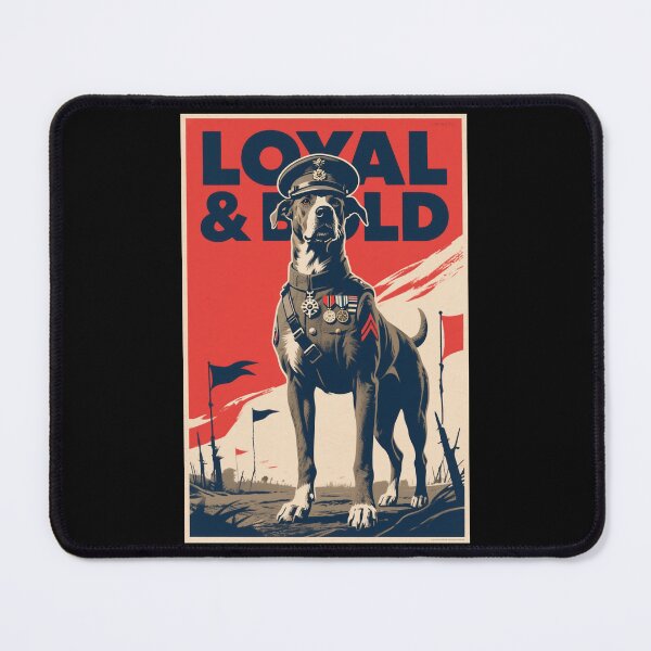 Item preview, Loyal & Bold – Retro Dog Soldier Propaganda Poster designed and sold by HoopeStylee.