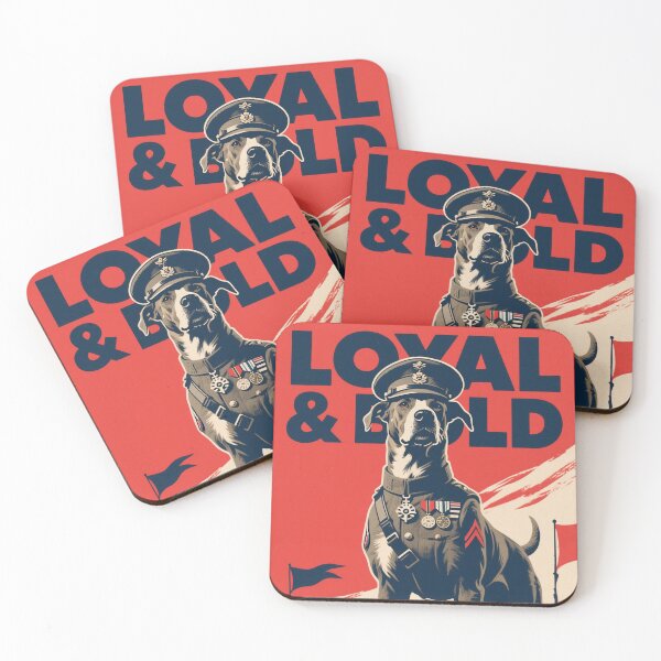 Item preview, Loyal & Bold – Retro Dog Soldier Propaganda Poster designed and sold by HoopeStylee.