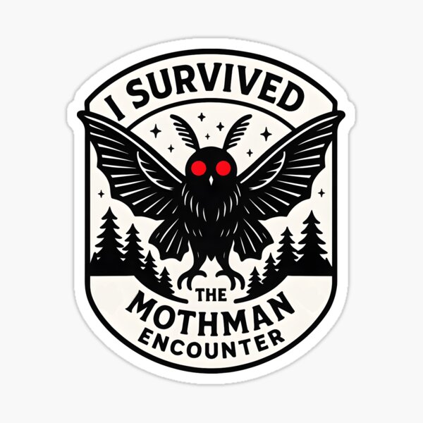 Item preview, Mothman Survival Badge – Cryptid Encounter Patch designed and sold by DeadFrame.