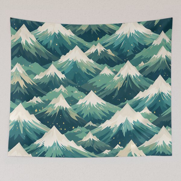 Item preview, Minimal Mountain Pattern – Seamless Repeating Nature Motif designed and sold by Dino-Lune.