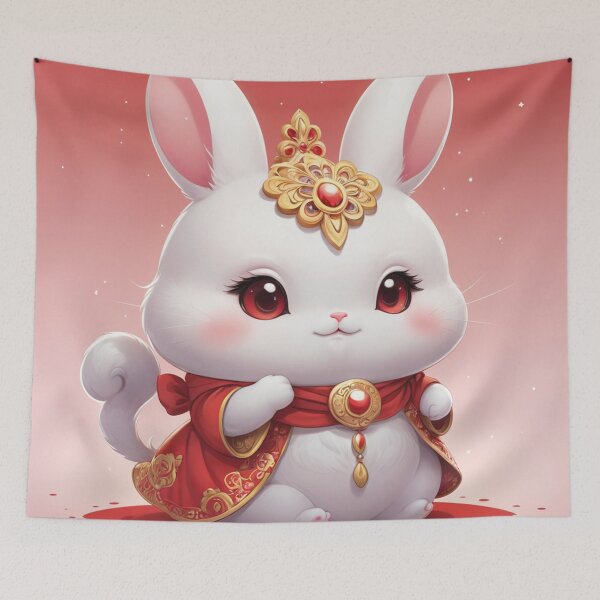 Item preview, Kawaii white bunny designed and sold by MerlinWear.