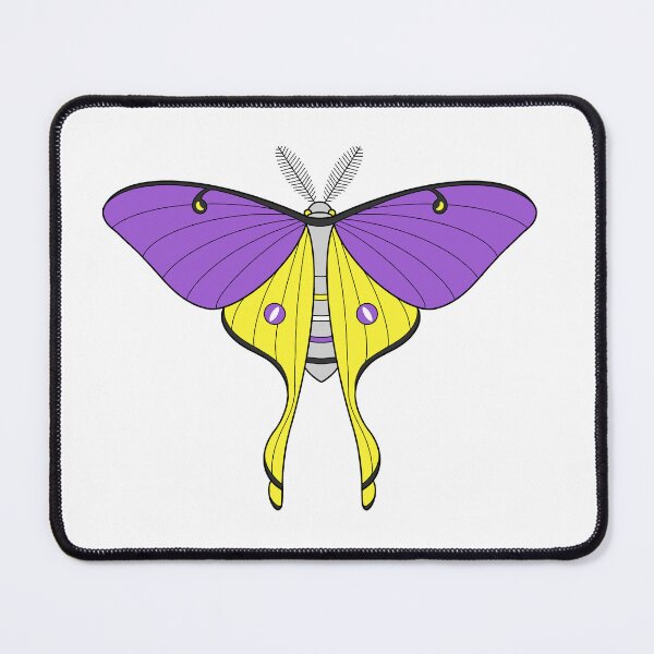 Item preview, Nonbinary Pride Luna Moth designed and sold by MentallyGhost.