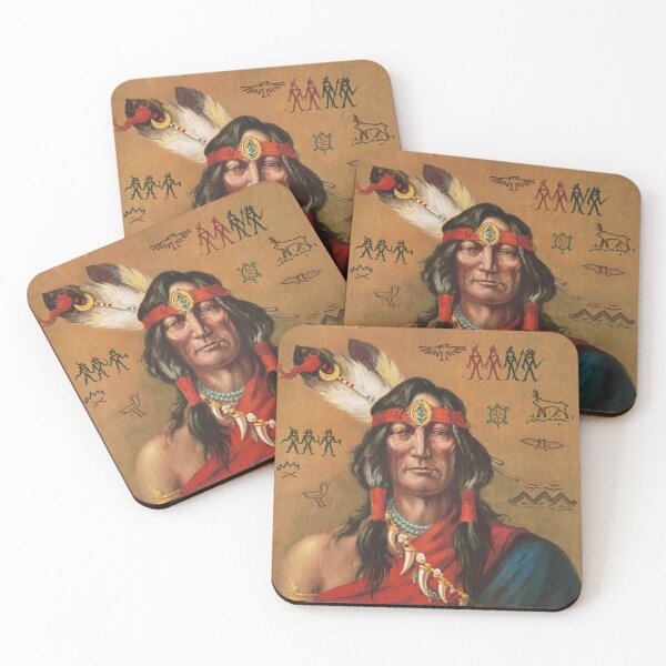 Item preview, Native American Indian Chief Portrait | Tribal Heritage Art Print designed and sold by paulo silveira.