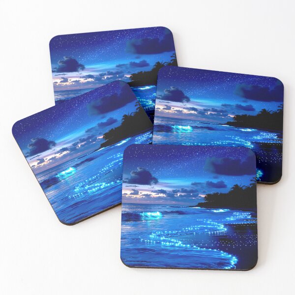 Item preview, Bioluminescent Beach Under Starry Night Sky designed and sold by Exodoi.