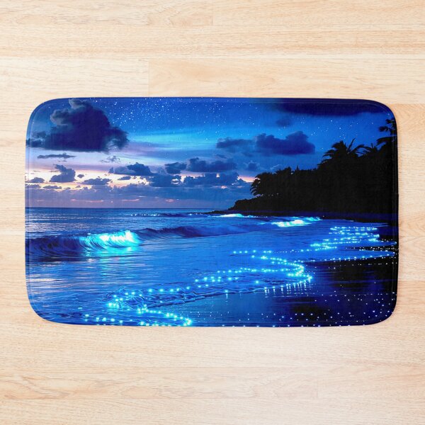 Item preview, Bioluminescent Beach Under Starry Night Sky designed and sold by Exodoi.