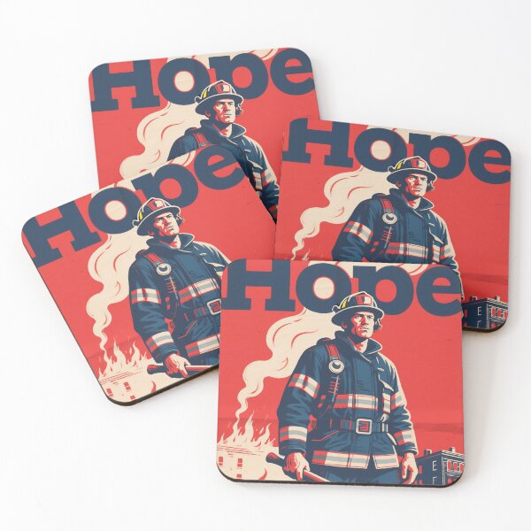 Item preview, Brave By Nature – Retro Firefighter Hope 80s propaganda designed and sold by HoopeStylee.