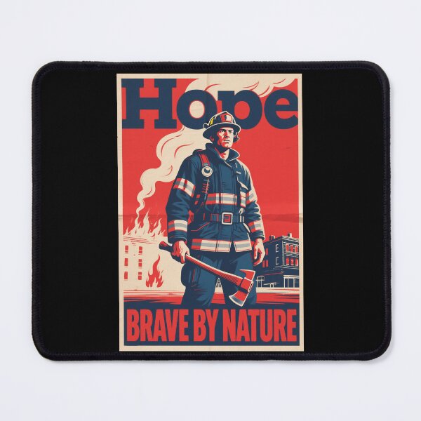 Item preview, Brave By Nature – Retro Firefighter Hope 80s propaganda designed and sold by HoopeStylee.