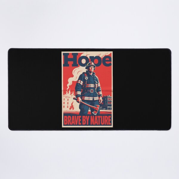 Item preview, Brave By Nature – Retro Firefighter Hope 80s propaganda designed and sold by HoopeStylee.