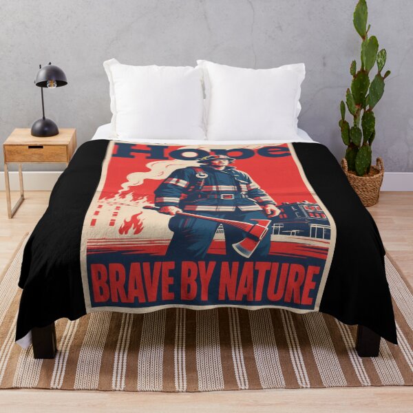 Item preview, Brave By Nature – Retro Firefighter Hope 80s propaganda designed and sold by HoopeStylee.