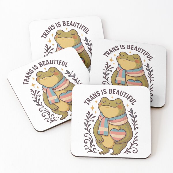 Item preview, Trans Is Beautiful – Cute Frog with Trans Pride Heart designed and sold by Lacritsa .