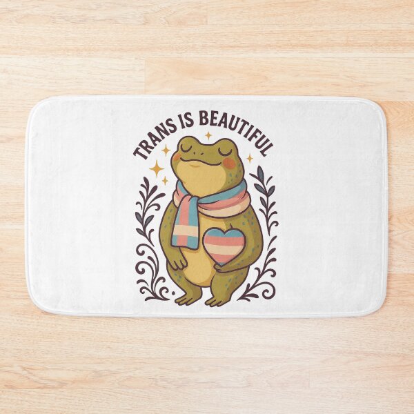 Item preview, Trans Is Beautiful – Cute Frog with Trans Pride Heart designed and sold by Lacritsa .