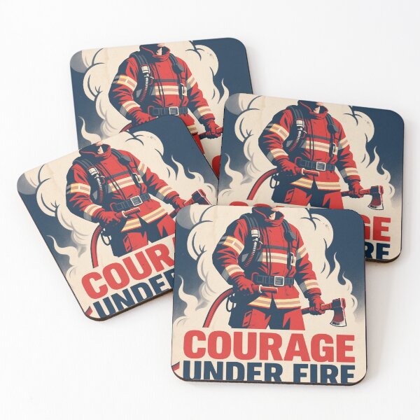 Item preview, Courage Under Fire – Retro Firefighter Hope Style Art designed and sold by HoopeStylee.